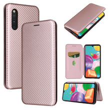 Load image into Gallery viewer, Carbon Fiber Texture Magnetic Horizontal Flip TPU + PC + PU Leather Case with Rope &amp; Card Slot, For Samsung Galaxy A01, For Samsung Galaxy A7(2018) / A750, For Samsung Galaxy A20s, For Samsung Galaxy A21(Eurasian Version), For Samsung Galaxy A31       ...