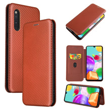 Load image into Gallery viewer, Carbon Fiber Texture Magnetic Horizontal Flip TPU + PC + PU Leather Case with Rope &amp; Card Slot, For Samsung Galaxy A01, For Samsung Galaxy A7(2018) / A750, For Samsung Galaxy A20s, For Samsung Galaxy A21(Eurasian Version), For Samsung Galaxy A31       ...