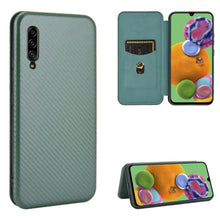 Load image into Gallery viewer, Carbon Fiber Texture Magnetic Horizontal Flip TPU + PC + PU Leather Case with Rope &amp; Card Slot, For Samsung Galaxy A71 5G, For Samsung Galaxy A71, For Samsung Galaxy A90 5G, For Samsung Galaxy A91 / M80s / S10 Lite, For Samsung Galaxy M11              ...