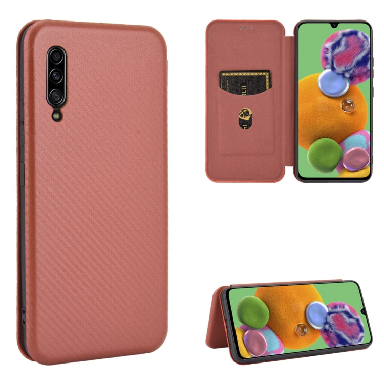 Carbon Fiber Texture Magnetic Horizontal Flip TPU + PC + PU Leather Case with Rope & Card Slot, For Samsung Galaxy A71 5G, For Samsung Galaxy A71, For Samsung Galaxy A90 5G, For Samsung Galaxy A91 / M80s / S10 Lite, For Samsung Galaxy M11              ...