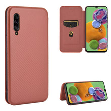 Load image into Gallery viewer, Carbon Fiber Texture Magnetic Horizontal Flip TPU + PC + PU Leather Case with Rope &amp; Card Slot, For Samsung Galaxy A71 5G, For Samsung Galaxy A71, For Samsung Galaxy A90 5G, For Samsung Galaxy A91 / M80s / S10 Lite, For Samsung Galaxy M11              ...