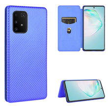 Load image into Gallery viewer, Carbon Fiber Texture Magnetic Horizontal Flip TPU + PC + PU Leather Case with Rope &amp; Card Slot, For Samsung Galaxy A71 5G, For Samsung Galaxy A71, For Samsung Galaxy A90 5G, For Samsung Galaxy A91 / M80s / S10 Lite, For Samsung Galaxy M11              ...