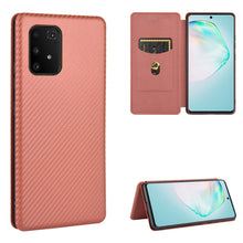 Load image into Gallery viewer, Carbon Fiber Texture Magnetic Horizontal Flip TPU + PC + PU Leather Case with Rope &amp; Card Slot, For Samsung Galaxy A71 5G, For Samsung Galaxy A71, For Samsung Galaxy A90 5G, For Samsung Galaxy A91 / M80s / S10 Lite, For Samsung Galaxy M11              ...