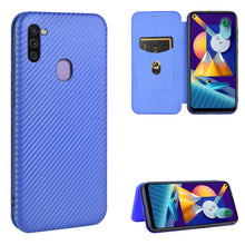 Load image into Gallery viewer, Carbon Fiber Texture Magnetic Horizontal Flip TPU + PC + PU Leather Case with Rope &amp; Card Slot, For Samsung Galaxy A71 5G, For Samsung Galaxy A71, For Samsung Galaxy A90 5G, For Samsung Galaxy A91 / M80s / S10 Lite, For Samsung Galaxy M11              ...
