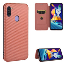 Load image into Gallery viewer, Carbon Fiber Texture Magnetic Horizontal Flip TPU + PC + PU Leather Case with Rope &amp; Card Slot, For Samsung Galaxy A71 5G, For Samsung Galaxy A71, For Samsung Galaxy A90 5G, For Samsung Galaxy A91 / M80s / S10 Lite, For Samsung Galaxy M11              ...