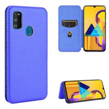 Load image into Gallery viewer, Carbon Fiber Texture Magnetic Horizontal Flip TPU + PC + PU Leather Case with Rope &amp; Card Slot, For Samsung Galaxy A71 5G, For Samsung Galaxy A71, For Samsung Galaxy A90 5G, For Samsung Galaxy A91 / M80s / S10 Lite, For Samsung Galaxy M11              ...