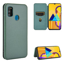 Load image into Gallery viewer, Carbon Fiber Texture Magnetic Horizontal Flip TPU + PC + PU Leather Case with Rope &amp; Card Slot, For Samsung Galaxy A71 5G, For Samsung Galaxy A71, For Samsung Galaxy A90 5G, For Samsung Galaxy A91 / M80s / S10 Lite, For Samsung Galaxy M11              ...