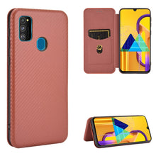 Load image into Gallery viewer, Carbon Fiber Texture Magnetic Horizontal Flip TPU + PC + PU Leather Case with Rope &amp; Card Slot, For Samsung Galaxy A71 5G, For Samsung Galaxy A71, For Samsung Galaxy A90 5G, For Samsung Galaxy A91 / M80s / S10 Lite, For Samsung Galaxy M11              ...