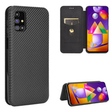 Load image into Gallery viewer, Carbon Fiber Texture Magnetic Horizontal Flip TPU + PC + PU Leather Case with Rope &amp; Card Slot, For Samsung Galaxy A71 5G, For Samsung Galaxy A71, For Samsung Galaxy A90 5G, For Samsung Galaxy A91 / M80s / S10 Lite, For Samsung Galaxy M11              ...