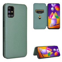 Load image into Gallery viewer, Carbon Fiber Texture Magnetic Horizontal Flip TPU + PC + PU Leather Case with Rope &amp; Card Slot, For Samsung Galaxy A71 5G, For Samsung Galaxy A71, For Samsung Galaxy A90 5G, For Samsung Galaxy A91 / M80s / S10 Lite, For Samsung Galaxy M11              ...