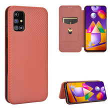 Load image into Gallery viewer, Carbon Fiber Texture Magnetic Horizontal Flip TPU + PC + PU Leather Case with Rope &amp; Card Slot, For Samsung Galaxy A71 5G, For Samsung Galaxy A71, For Samsung Galaxy A90 5G, For Samsung Galaxy A91 / M80s / S10 Lite, For Samsung Galaxy M11              ...