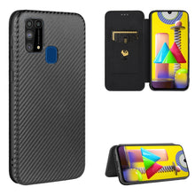 Load image into Gallery viewer, Carbon Fiber Texture Magnetic Horizontal Flip TPU + PC + PU Leather Case with Rope &amp; Card Slot, For Samsung Galaxy A71 5G, For Samsung Galaxy A71, For Samsung Galaxy A90 5G, For Samsung Galaxy A91 / M80s / S10 Lite, For Samsung Galaxy M11              ...