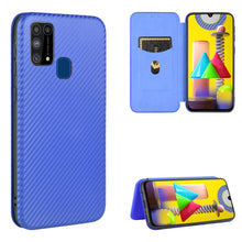 Load image into Gallery viewer, Carbon Fiber Texture Magnetic Horizontal Flip TPU + PC + PU Leather Case with Rope &amp; Card Slot, For Samsung Galaxy A71 5G, For Samsung Galaxy A71, For Samsung Galaxy A90 5G, For Samsung Galaxy A91 / M80s / S10 Lite, For Samsung Galaxy M11              ...