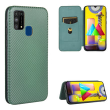 Load image into Gallery viewer, Carbon Fiber Texture Magnetic Horizontal Flip TPU + PC + PU Leather Case with Rope &amp; Card Slot, For Samsung Galaxy A71 5G, For Samsung Galaxy A71, For Samsung Galaxy A90 5G, For Samsung Galaxy A91 / M80s / S10 Lite, For Samsung Galaxy M11              ...