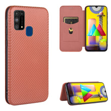 Load image into Gallery viewer, Carbon Fiber Texture Magnetic Horizontal Flip TPU + PC + PU Leather Case with Rope &amp; Card Slot, For Samsung Galaxy A71 5G, For Samsung Galaxy A71, For Samsung Galaxy A90 5G, For Samsung Galaxy A91 / M80s / S10 Lite, For Samsung Galaxy M11              ...