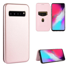 Load image into Gallery viewer, Carbon Fiber Texture Magnetic Horizontal Flip TPU + PC + PU Leather Case with Rope &amp; Card Slot, For Samsung Galaxy A71 5G, For Samsung Galaxy A71, For Samsung Galaxy A90 5G, For Samsung Galaxy A91 / M80s / S10 Lite, For Samsung Galaxy M11              ...