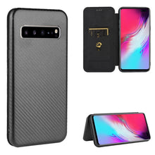 Load image into Gallery viewer, Carbon Fiber Texture Magnetic Horizontal Flip TPU + PC + PU Leather Case with Rope &amp; Card Slot, For Samsung Galaxy A71 5G, For Samsung Galaxy A71, For Samsung Galaxy A90 5G, For Samsung Galaxy A91 / M80s / S10 Lite, For Samsung Galaxy M11              ...