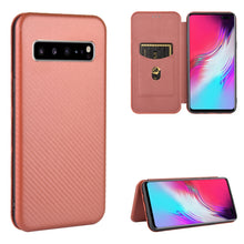 Load image into Gallery viewer, Carbon Fiber Texture Magnetic Horizontal Flip TPU + PC + PU Leather Case with Rope &amp; Card Slot, For Samsung Galaxy A71 5G, For Samsung Galaxy A71, For Samsung Galaxy A90 5G, For Samsung Galaxy A91 / M80s / S10 Lite, For Samsung Galaxy M11              ...