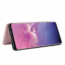 Load image into Gallery viewer, Carbon Fiber Texture Magnetic Horizontal Flip TPU + PC + PU Leather Case with Rope &amp; Card Slot, For Samsung Galaxy S10 Plus, For Samsung Galaxy S10, For Samsung Galaxy S20, For Samsung Galaxy S20 Plus, For Samsung Galaxy XCover Pro                     ...