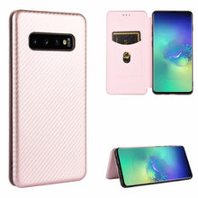 Load image into Gallery viewer, Carbon Fiber Texture Magnetic Horizontal Flip TPU + PC + PU Leather Case with Rope &amp; Card Slot, For Samsung Galaxy S10 Plus, For Samsung Galaxy S10, For Samsung Galaxy S20, For Samsung Galaxy S20 Plus, For Samsung Galaxy XCover Pro                     ...