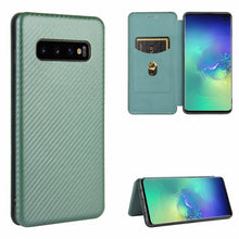 Load image into Gallery viewer, Carbon Fiber Texture Magnetic Horizontal Flip TPU + PC + PU Leather Case with Rope &amp; Card Slot, For Samsung Galaxy S10 Plus, For Samsung Galaxy S10, For Samsung Galaxy S20, For Samsung Galaxy S20 Plus, For Samsung Galaxy XCover Pro                     ...