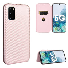 Load image into Gallery viewer, Carbon Fiber Texture Magnetic Horizontal Flip TPU + PC + PU Leather Case with Rope &amp; Card Slot, For Samsung Galaxy S10 Plus, For Samsung Galaxy S10, For Samsung Galaxy S20, For Samsung Galaxy S20 Plus, For Samsung Galaxy XCover Pro                     ...