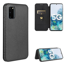 Load image into Gallery viewer, Carbon Fiber Texture Magnetic Horizontal Flip TPU + PC + PU Leather Case with Rope &amp; Card Slot, For Samsung Galaxy S10 Plus, For Samsung Galaxy S10, For Samsung Galaxy S20, For Samsung Galaxy S20 Plus, For Samsung Galaxy XCover Pro                     ...