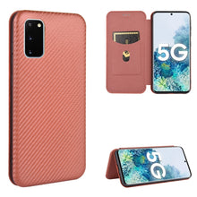 Load image into Gallery viewer, Carbon Fiber Texture Magnetic Horizontal Flip TPU + PC + PU Leather Case with Rope &amp; Card Slot, For Samsung Galaxy S10 Plus, For Samsung Galaxy S10, For Samsung Galaxy S20, For Samsung Galaxy S20 Plus, For Samsung Galaxy XCover Pro                     ...