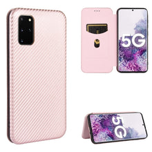 Load image into Gallery viewer, Carbon Fiber Texture Magnetic Horizontal Flip TPU + PC + PU Leather Case with Rope &amp; Card Slot, For Samsung Galaxy S10 Plus, For Samsung Galaxy S10, For Samsung Galaxy S20, For Samsung Galaxy S20 Plus, For Samsung Galaxy XCover Pro                     ...