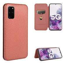 Load image into Gallery viewer, Carbon Fiber Texture Magnetic Horizontal Flip TPU + PC + PU Leather Case with Rope &amp; Card Slot, For Samsung Galaxy S10 Plus, For Samsung Galaxy S10, For Samsung Galaxy S20, For Samsung Galaxy S20 Plus, For Samsung Galaxy XCover Pro                     ...