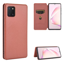 Load image into Gallery viewer, Carbon Fiber Texture Magnetic Horizontal Flip TPU + PC + PU Leather Case with Rope &amp; Card Slot, For Samsung Galaxy S10 Plus, For Samsung Galaxy S10, For Samsung Galaxy S20, For Samsung Galaxy S20 Plus, For Samsung Galaxy XCover Pro                     ...