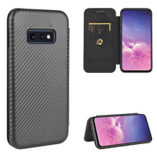 Load image into Gallery viewer, Carbon Fiber Texture Magnetic Horizontal Flip TPU + PC + PU Leather Case with Rope &amp; Card Slot, For Samsung Galaxy S10e, For Samsung Galaxy S20 Ultra
