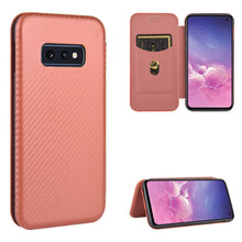Load image into Gallery viewer, Carbon Fiber Texture Magnetic Horizontal Flip TPU + PC + PU Leather Case with Rope &amp; Card Slot, For Samsung Galaxy S10e, For Samsung Galaxy S20 Ultra