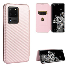 Load image into Gallery viewer, Carbon Fiber Texture Magnetic Horizontal Flip TPU + PC + PU Leather Case with Rope &amp; Card Slot, For Samsung Galaxy S10e, For Samsung Galaxy S20 Ultra