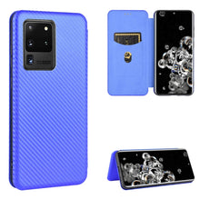 Load image into Gallery viewer, Carbon Fiber Texture Magnetic Horizontal Flip TPU + PC + PU Leather Case with Rope &amp; Card Slot, For Samsung Galaxy S10e, For Samsung Galaxy S20 Ultra