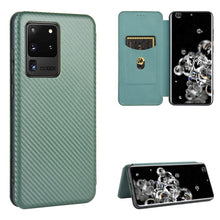 Load image into Gallery viewer, Carbon Fiber Texture Magnetic Horizontal Flip TPU + PC + PU Leather Case with Rope &amp; Card Slot, For Samsung Galaxy S10e, For Samsung Galaxy S20 Ultra