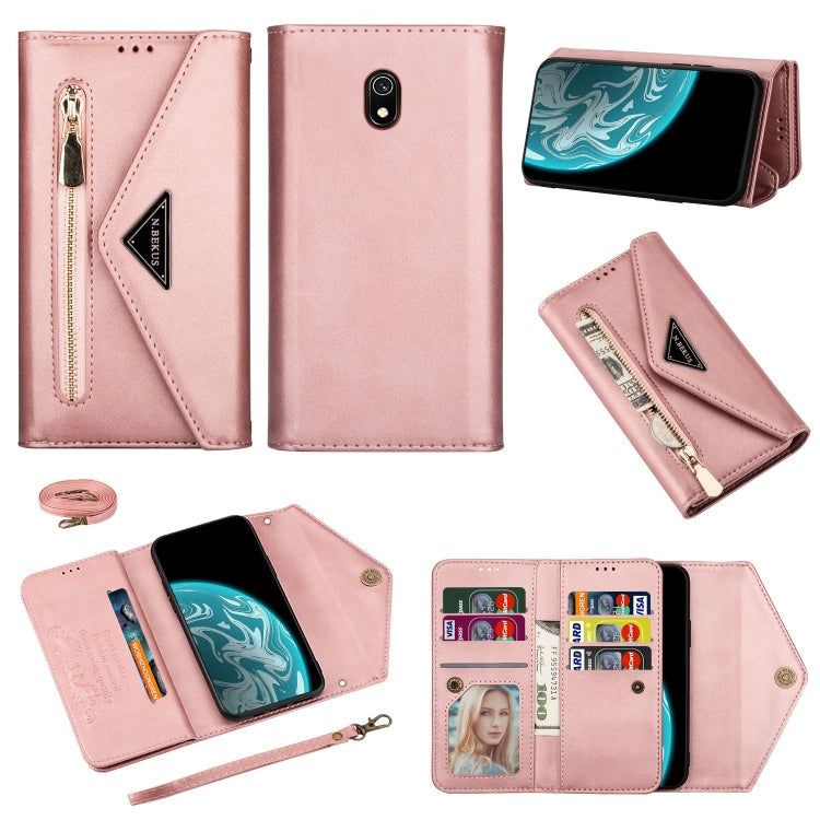 Skin Feel Zipper Horizontal Flip Leather Case with Holder & Card Slots & Photo Frame & Lanyard & Long Rope, For Xiaomi Redmi 8A, For Xiaomi Redmi K30, For Xiaomi Redmi K30 Pro, For Xiaomi Redmi Note 7, For Xiaomi Redmi Note 8 Pro, For Xiaomi Redmi Note...
