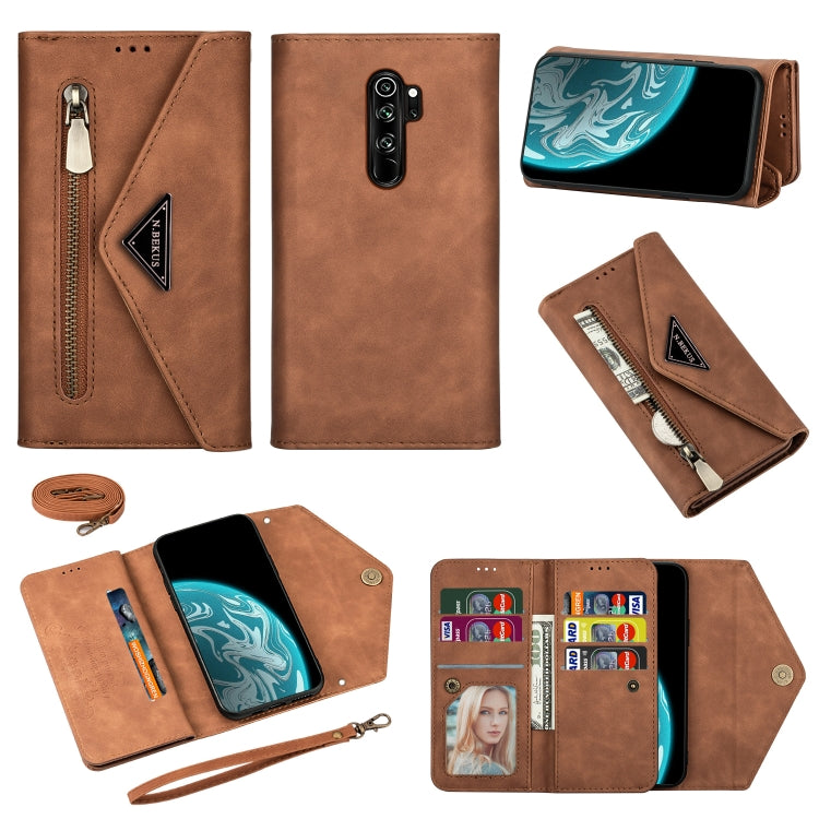 Skin Feel Zipper Horizontal Flip Leather Case with Holder & Card Slots & Photo Frame & Lanyard & Long Rope, For Xiaomi Redmi 8A, For Xiaomi Redmi K30, For Xiaomi Redmi K30 Pro, For Xiaomi Redmi Note 7, For Xiaomi Redmi Note 8 Pro, For Xiaomi Redmi Note...