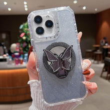 Load image into Gallery viewer, Mirror Butterfly Holder Glitterr MagSafe Phone Case, For iPhone 11 Pro Max, For iPhone 11
