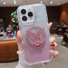 Load image into Gallery viewer, Mirror Butterfly Holder Glitterr MagSafe Phone Case, For iPhone 11 Pro Max, For iPhone 11
