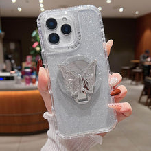 Load image into Gallery viewer, Mirror Butterfly Holder Glitterr MagSafe Phone Case, For iPhone 11 Pro Max, For iPhone 11