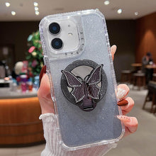 Load image into Gallery viewer, Mirror Butterfly Holder Glitterr MagSafe Phone Case, For iPhone 11 Pro Max, For iPhone 11