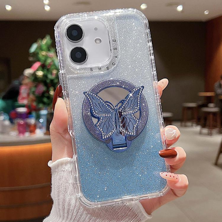 Mirror Butterfly Holder Glitterr MagSafe Phone Case, For iPhone 11 Pro Max, For iPhone 11