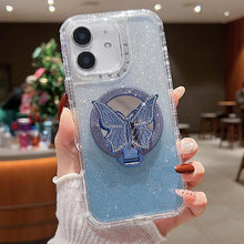 Load image into Gallery viewer, Mirror Butterfly Holder Glitterr MagSafe Phone Case, For iPhone 11 Pro Max, For iPhone 11