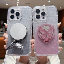 Load image into Gallery viewer, Mirror Butterfly Holder Glitterr MagSafe Phone Case, For iPhone 11 Pro Max, For iPhone 11