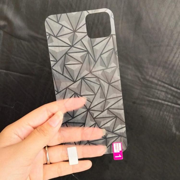 Rhombus Pattern Sticker Frosted Phone Back Film, For iPhone 16, For iPhone 14