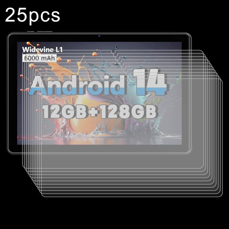 25pcs 9H 0.3mm Explosion-proof Tempered Glass Film, For Hasskya Tablet K70 Kids 10.1, For Hasskya K50 10.1 inch