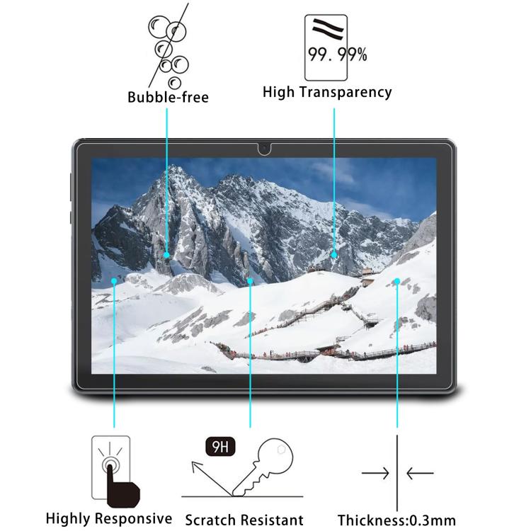 25pcs 9H 0.3mm Explosion-proof Tempered Glass Film, For Lastest 2024 Tablet 10.1