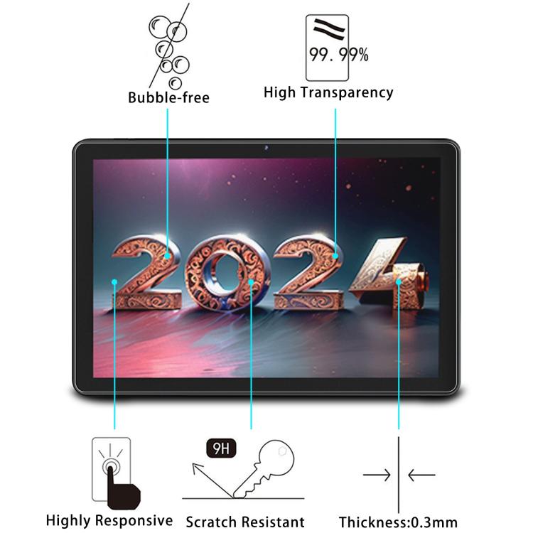 2pcs 9H 0.3mm Explosion-proof Tempered Glass Film, For Rebecco 2024 Tablet K30 / K50 10.1, For Rebecco K70 Tablet 10.1, For Rebecco K90 Tablet 12 inch