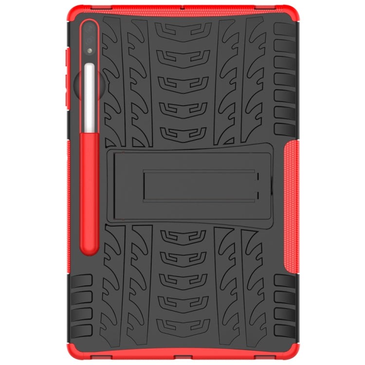 Tire Texture Shockproof TPU + PC Protective Case with Holder, For Samsung Galaxy Tab S7 Lite T730 / T735 & S7+ T970 / T976B